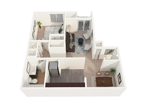 Floor plan One Bedroom Jr