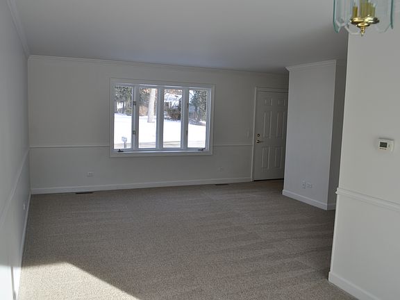 Living room with bow window