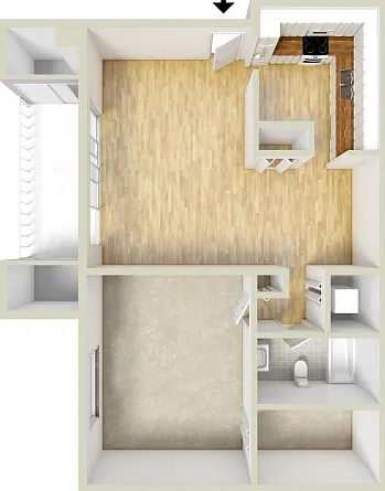 One bedroom floor plan One bedroom floor plan