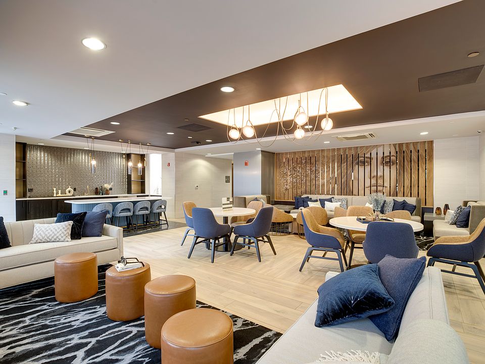 Newly renovated resident lounge at Lex at Waterfront Station