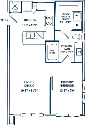 E1C | 1 bed 1 bath | 605 sq ft E1C | 1 bed 1 bath | 605 sq ft