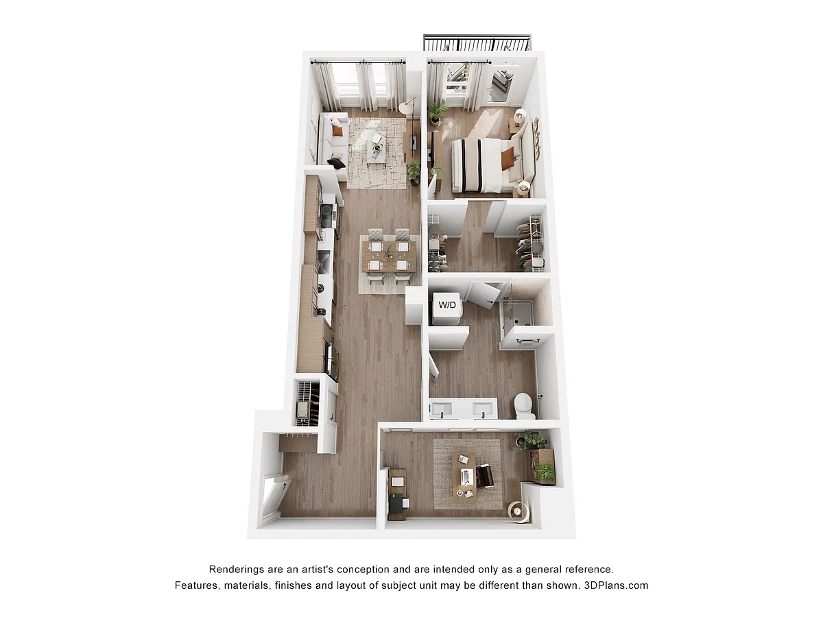 Floor plan 1 Bedroom C15