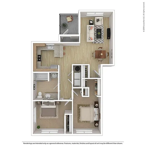 Floor plan 2 Bed 1 Bath - Phase ll B Plan