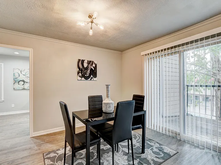 Separate dining room with patio access.