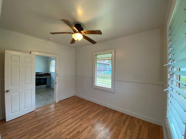 View of the Primary Suite from the private bathroom door