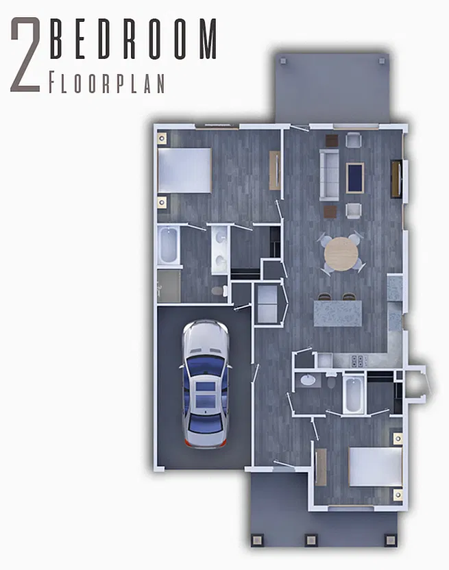 Floor plan 2x2 Pool View