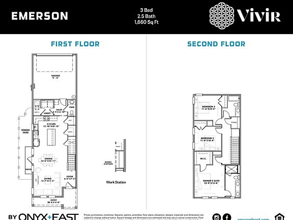 First and Second Floor Plan with Options