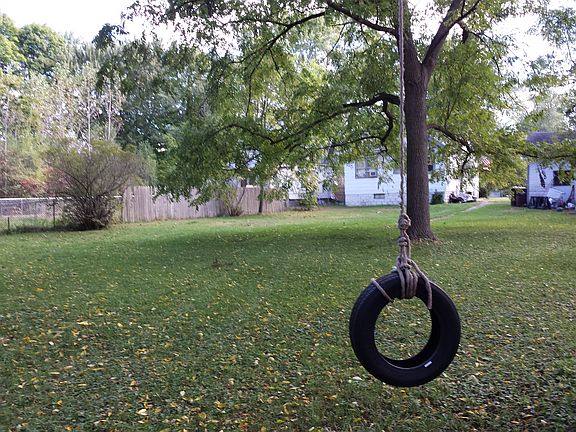 Lawn facing back of house.