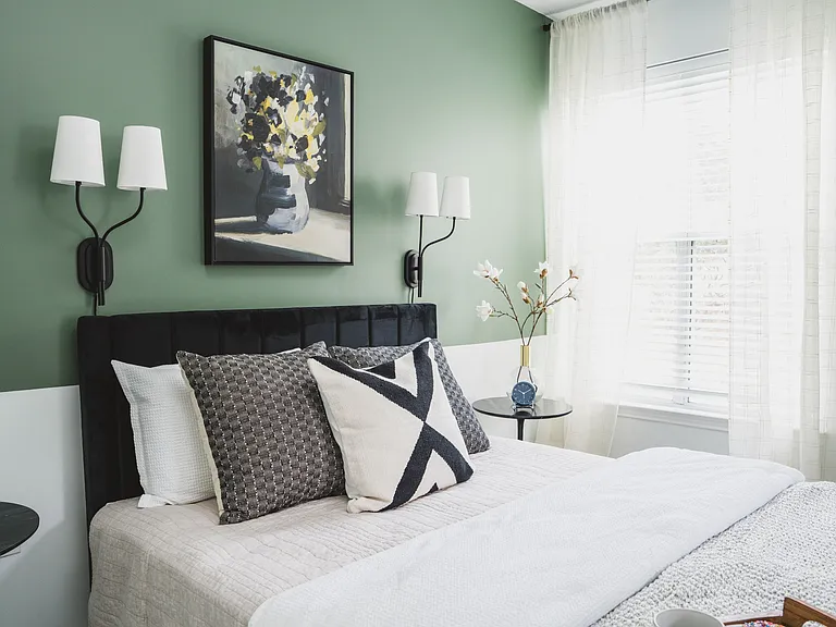Spacious bedroom providing an open and inviting comfortable living space
