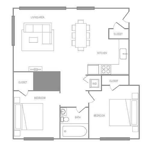 Floor plan Liberties Walk Two Bedroom B