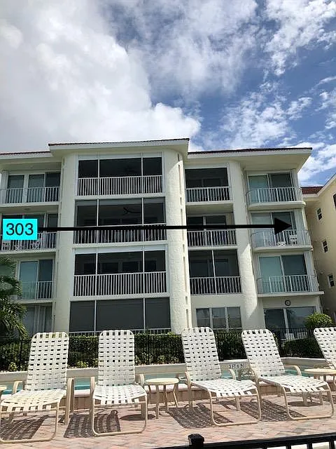Unit #303 Is located directly over pool and has a patio from all three bedrooms and living room. - 848 Collier Ct #303