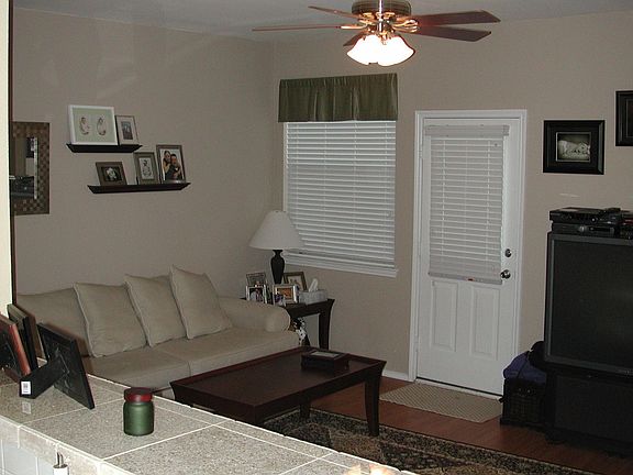 The family room, as viewed from the kitchen.