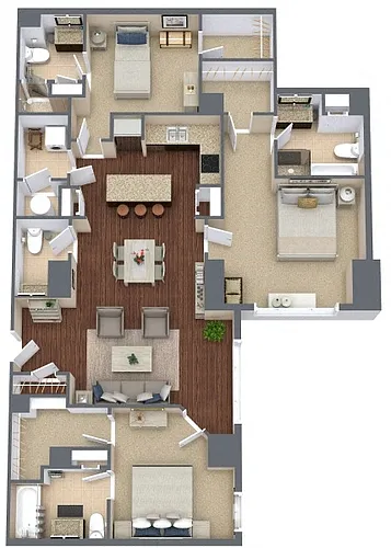 Floor plan Manhattan (3 bed)