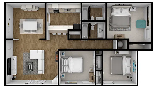 Floor plan Lakeshore Drive 3 Bed