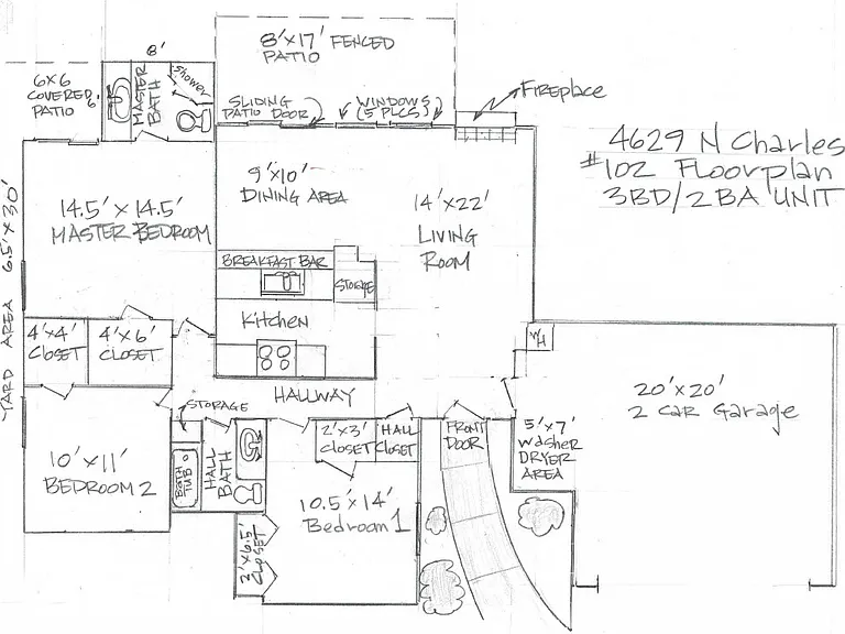 4629 N Charles #102 Floor Plan