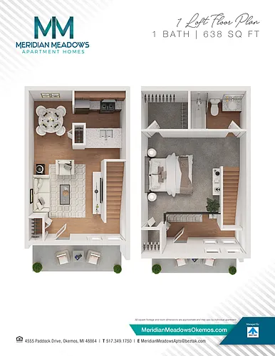 Floor plan 1 Bedroom Townhome