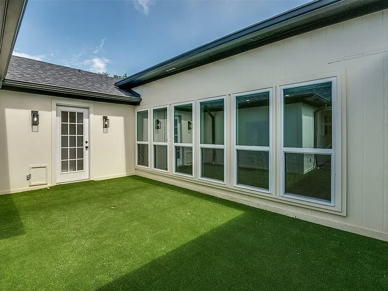 Center courtyard with artificial turf