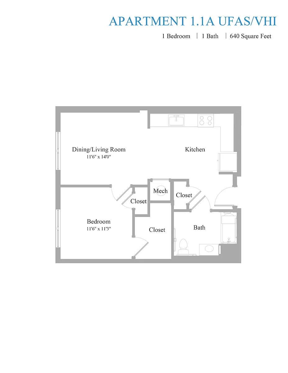 Floor plan 1A UFAS-VHI