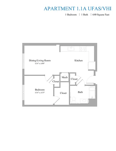 Floor plan 1A UFAS-VHI