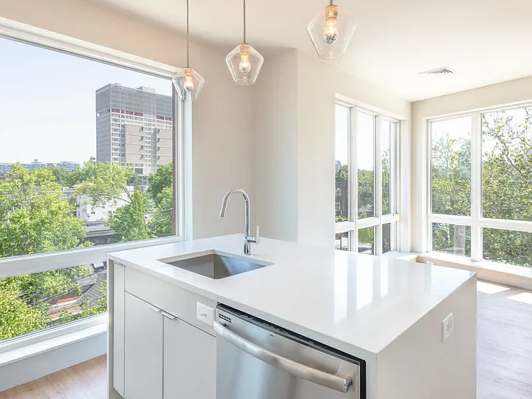 The Flats - Kitchen and Dining Room with Oversized Windows