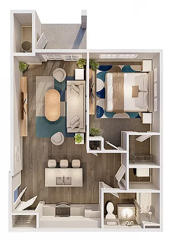 Floor plan 1 Bedroom 1 Bathroom