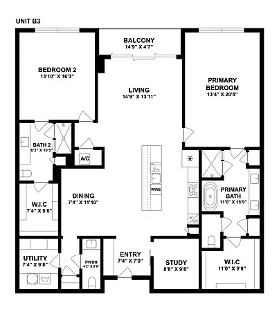 Floor plan B3C