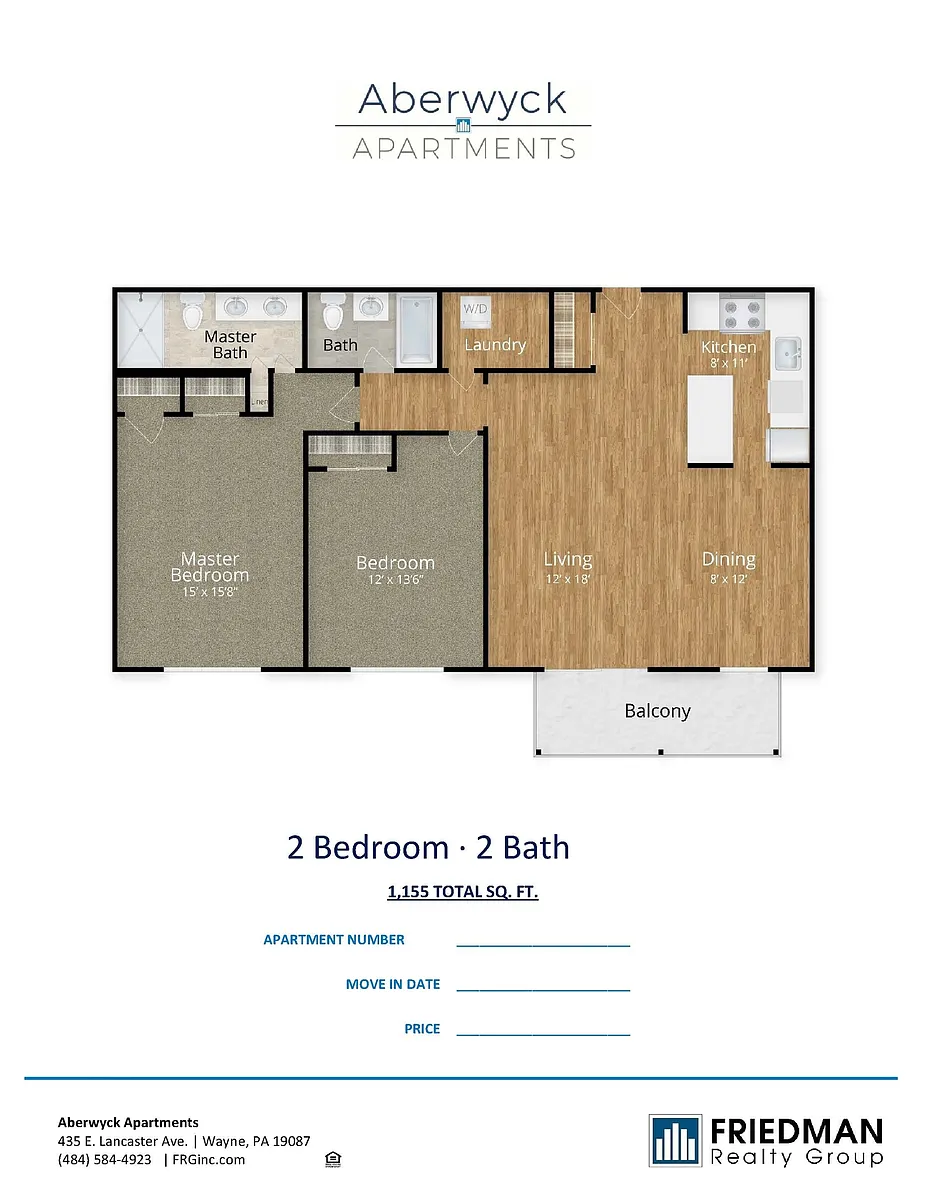Floor plan 2 Bed x 2 Bath I