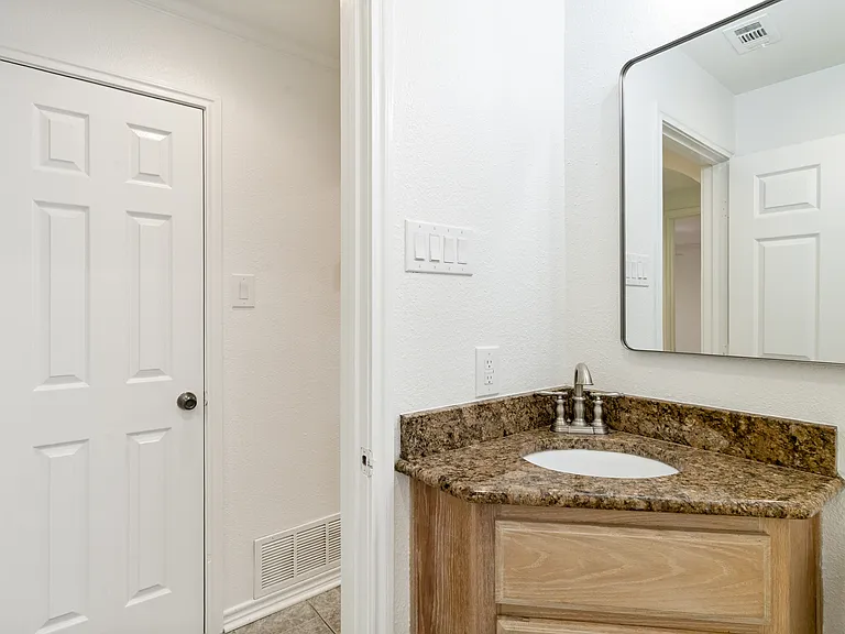 First-floor half bath.