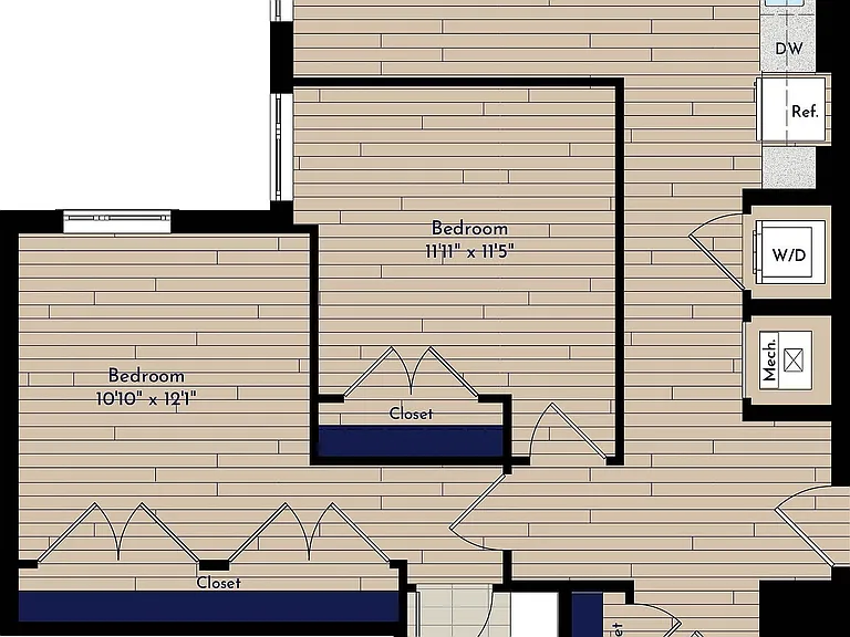 B 2BR-M1 Two Bedroom Floor Plan B 2BR-M1 Two Bedroom Floor Plan
