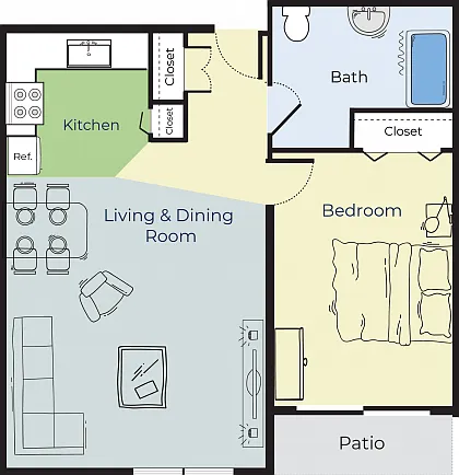 Elm | One Bedroom Elm | One Bedroom