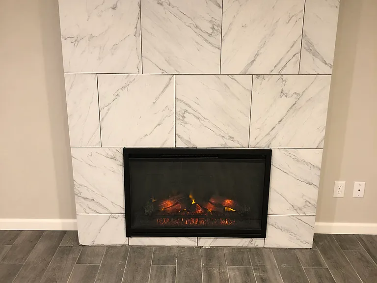 Tiled fireplace