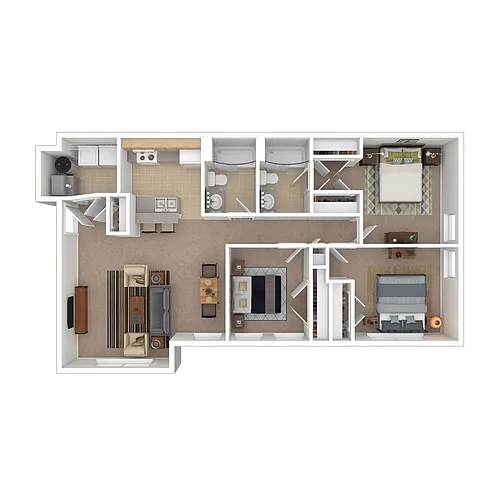 Floor plan Three Bedroom Two Bathroom A
