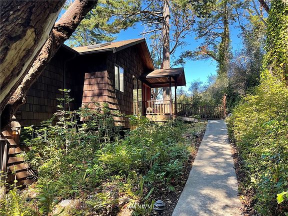 Entrance to the front door. Lighted pathway at night.