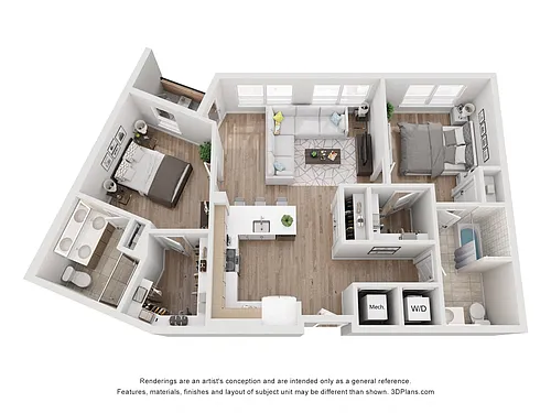 Floor plan Avenue G | 2 Bed/2 Bath-BM-03.1