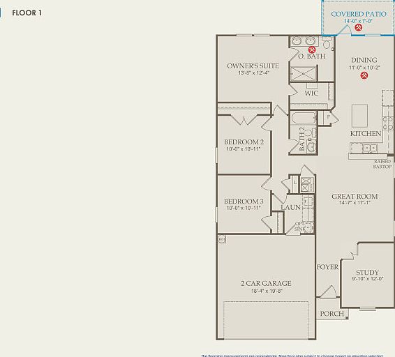 Independence Floor Plan, Quick Move-in Home, Floor 1