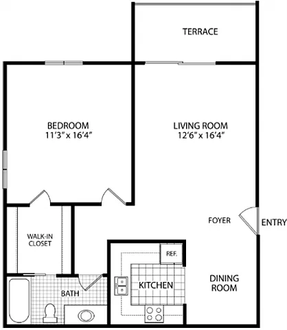 Floor plan One Bedroom