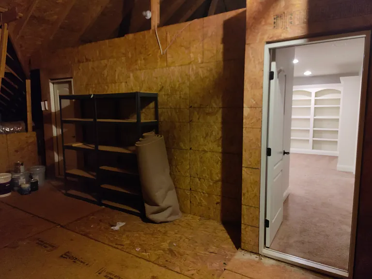The storage side of the large attic.