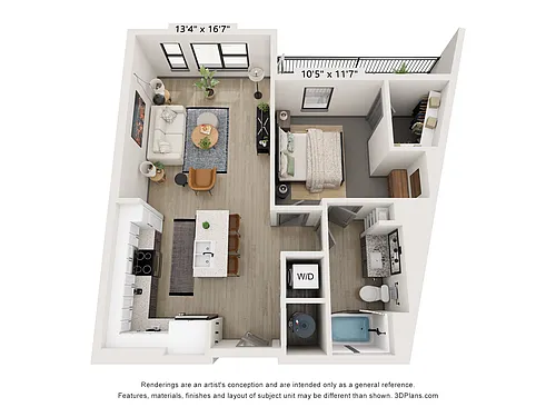 Floor plan A5 (1 Bedroom)