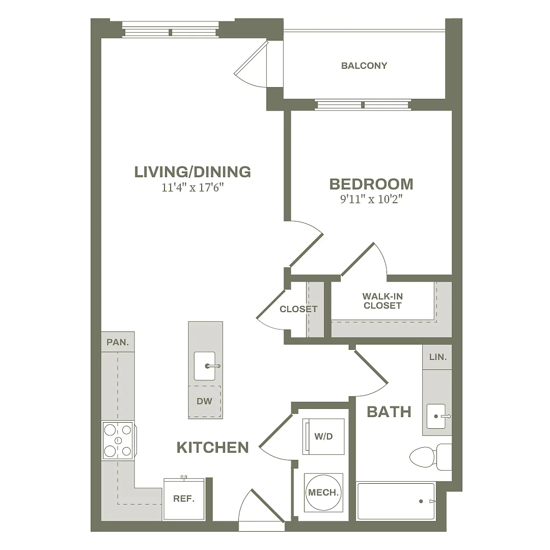 Floor plan 1 Bed Type 1