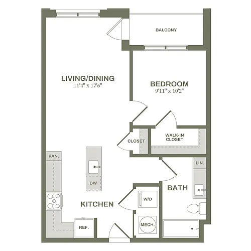 Floor plan 1 Bed Type 1