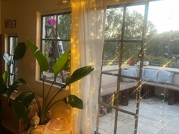 French doors open to huge porch