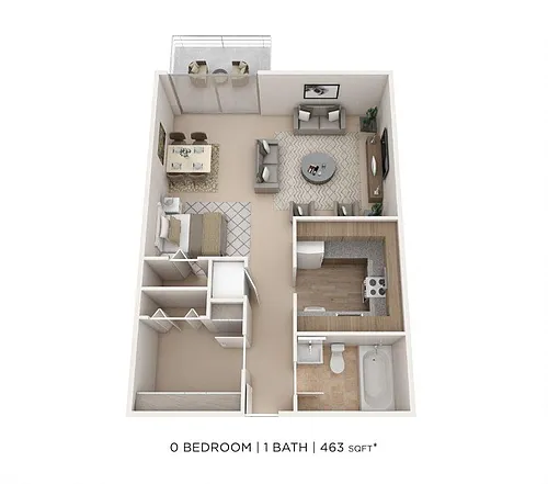 Floor plan Studio- 463 sqft