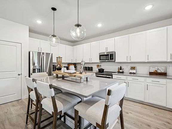 Kitchen with pendant lighting