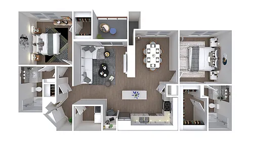 Floor plan 2X2-1064-Full Renovation