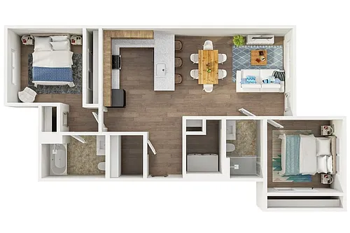 Floor plan B1 - 2 Bed 2 Bath