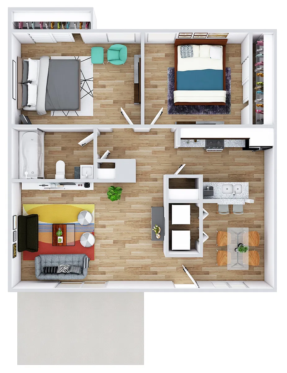 Floor plan 2 X 1