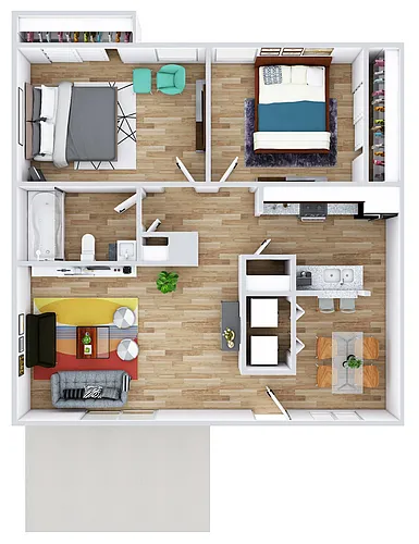 Floor plan 2 X 1