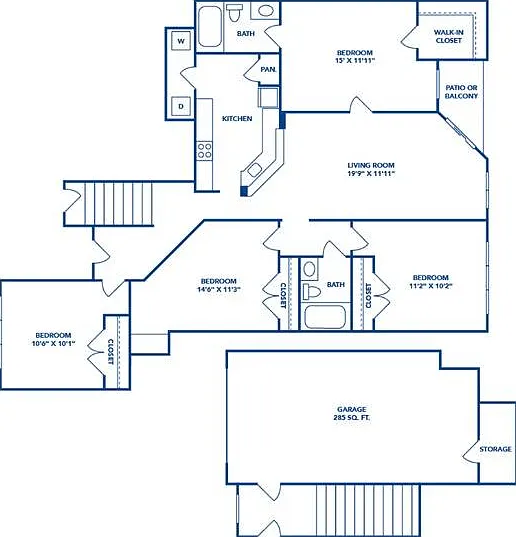 4 Bedroom | 2 Bath | 1407 SF | Attached Garage 4 Bedroom | 2 Bath | 1407 SF | Attached Garage