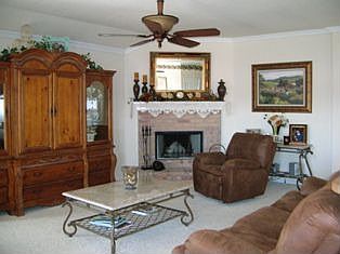 corner fireplace in main living area