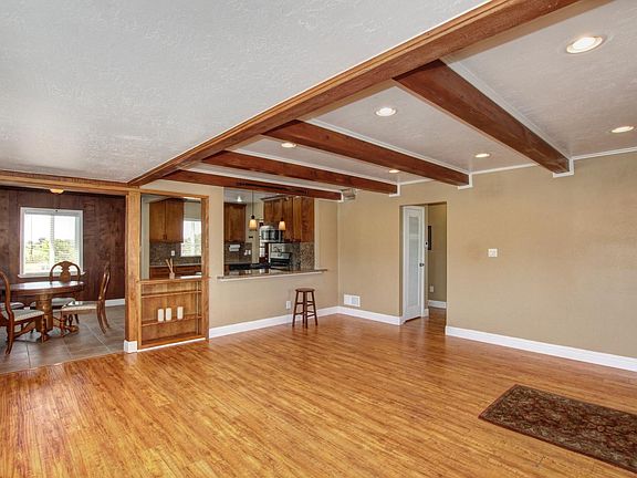 exposed beam family room